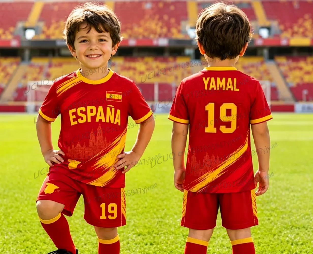 2026 Special NO.19 YAMAL Fußballtrikot-Set mit Shorts für Damen, Herren und Kinder, Spanien-Fans, T-Shirt oder Shorts-Set, Sommer, 2-teiliges Set – Detail 9