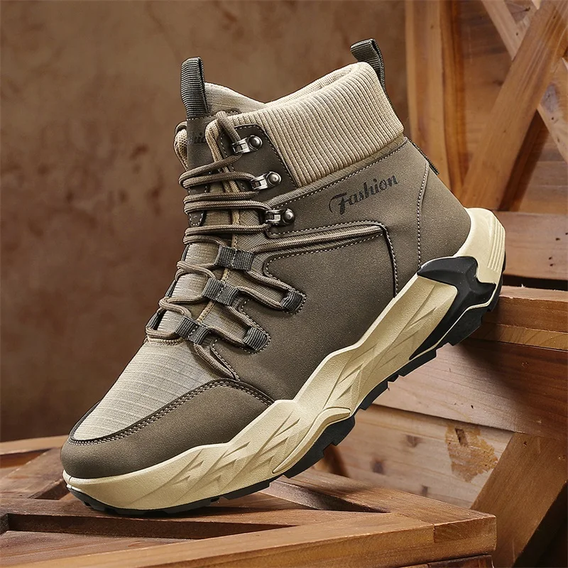 

2025 New Autumn Style Thick-soled Sports Shoes, Anti-slip and Wear-resistant Hiking Shoes, Casual Mid-calf Work Shoes