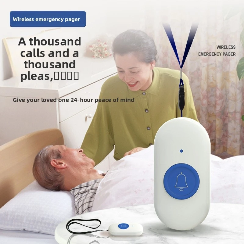 Wireless Doorbell 1Transmitters1Receiver Waterproof Flash Music Chime No Drill Pager Elderly Pregnant Disabled