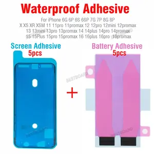Bilashmart 10 Waterproof Adhesive Battery Adhesive IPhone 16 Pro Max 15 14 13 11 12 X XS XR Display Sticker Glue LCD Frame Tape Seal