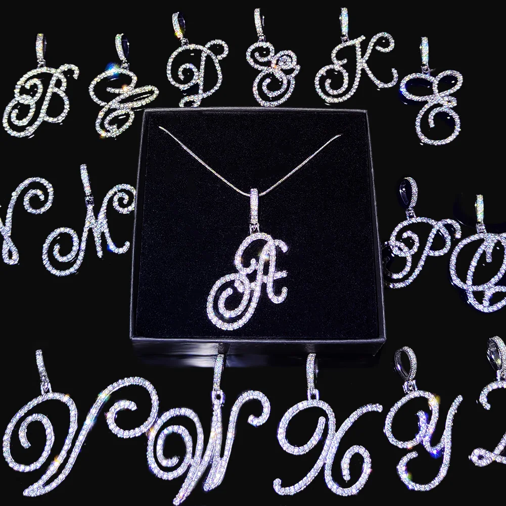 Women’s D Letter Pendant Necklace, CZ Paved Initial Charm with Snake Chain, Elegant Iced Out Bling Jewelry Gift