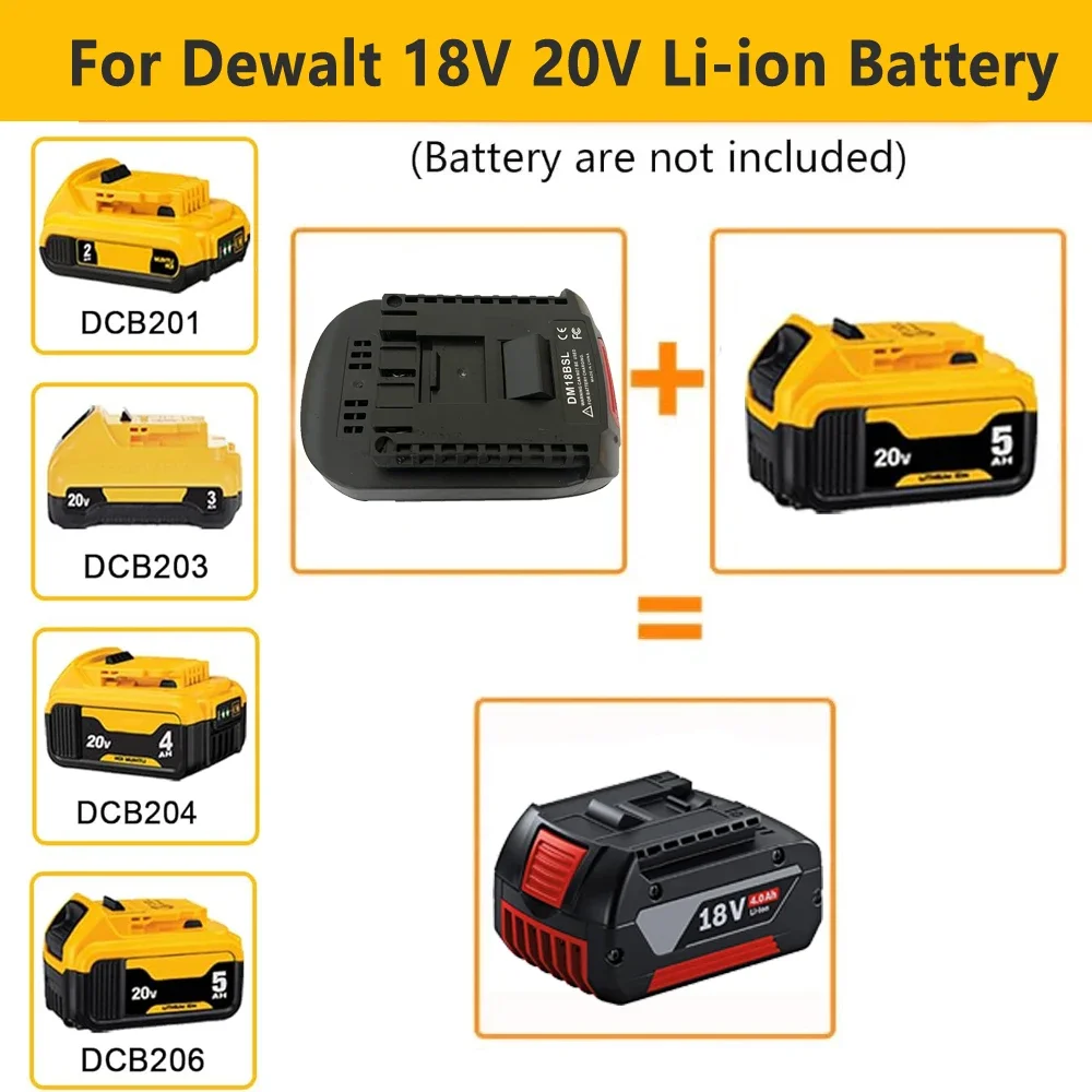 Battery Adapter Converter for Milwakee 18V for Dewalt 20V Li-ion Battery Convert to for Bosch 18V BAT Series Lithium Power Tool