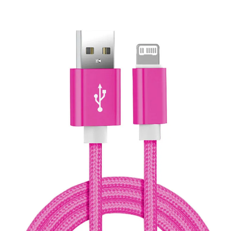 20cm 1m 2m 3m Wire Line Nylon Braid USB Charger Cable For Apple iPhone 14 13 12 11 XS Max XR 5S SE 6 6S 7 8 Plus iPad Mini Air