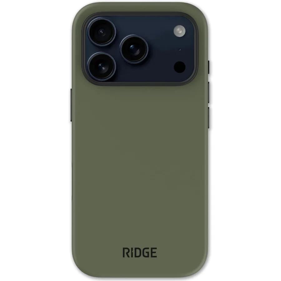 

Matte Olive Ridge Case for iPhone 17 PRO MAX with MAGSAFE Compatibility and Wireless Charging Support Aluminum Control Buttons