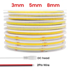 DC5V 12V COB Strip 3MM 5MM 8MM 320LEDs/m FOB LED Light Bar 3000K 4000K 6000K Flexible Ribbon Rope Cob LED Strip Linear Lighting