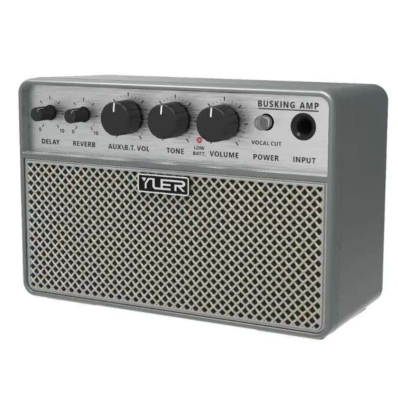 10W Acoustic Guitar Amp with Digital Delay/Reverb Effect Headphone Jack/OTG Wireles Small Guitars Amp for Recording, Practice