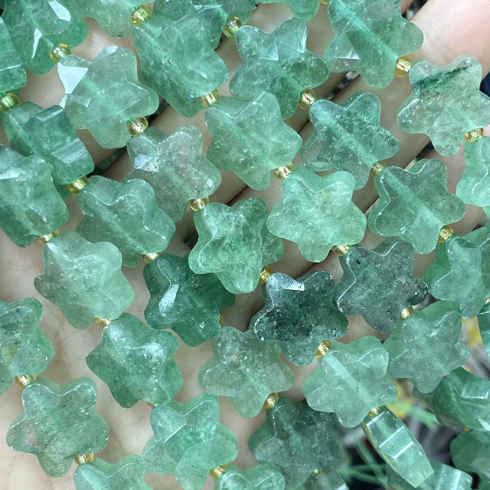 Natürliche Steinperlen in Sternform, facettiert, gelbe Jade, lose Perlen für Schmuckherstellung, DIY-Armband, Halskette, Ohrringe, Accessoires – Detail 16
