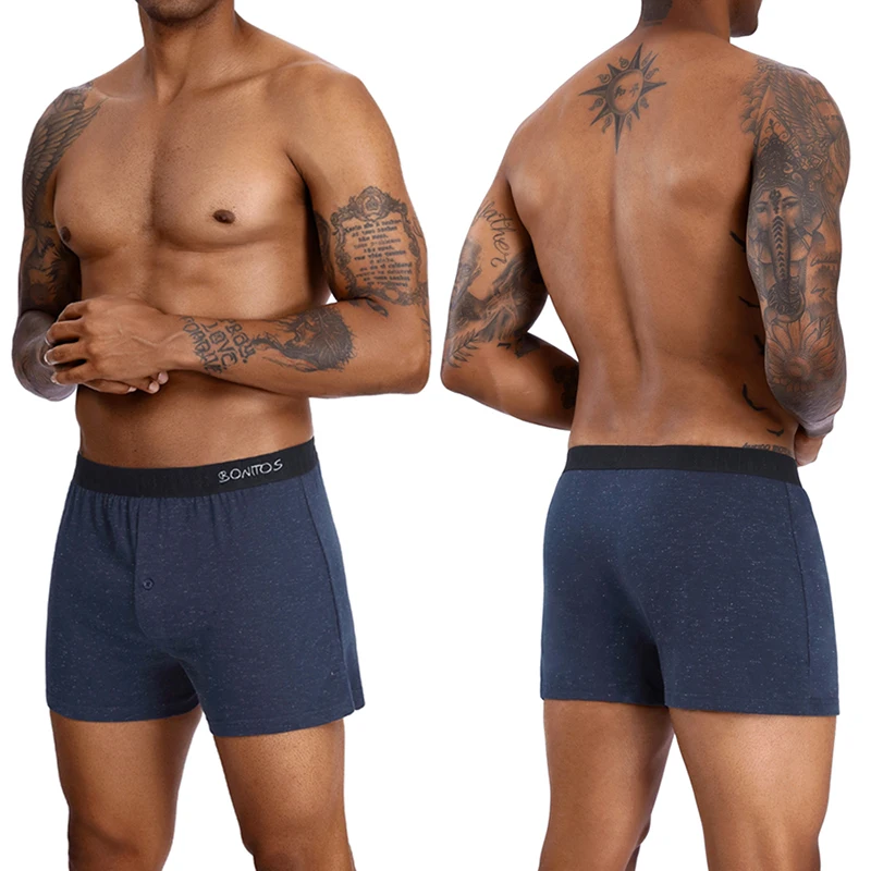 3pcs Front open underwear for man Reflective Cotton Men\'s Panties Sexy Boxers loose Underpants mens boxer shorts Beach Trunks
