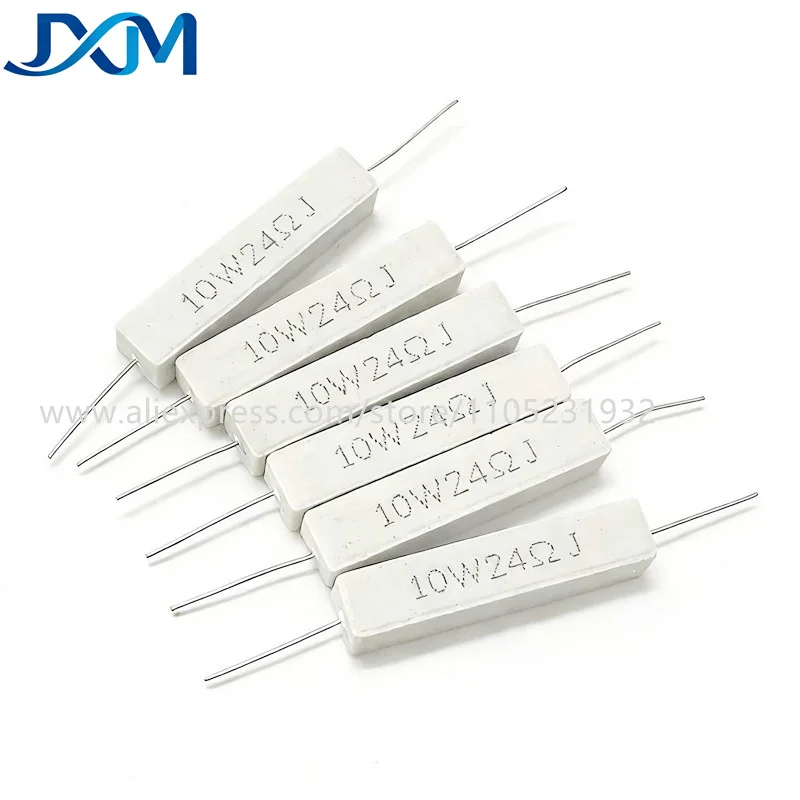 10pcs/lot Ceramic Cement Resistor 10W 0.05R~510K Ohm 0.22R 0.33R 0.5R 1R 3.3R 4.7R 3R 10R 33 47 51R 100R 680R 1K 5K 10K 470K Ohm
