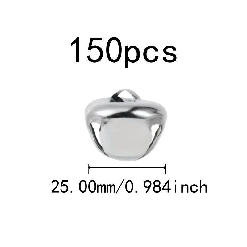 Clear Crisp Sound 25mm Cross Bells 150 pcs, perfect for Wedding Decoration, Small Delicate Size, Multipurpose, Silver