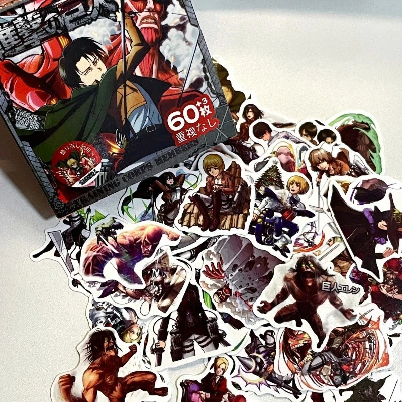New Attack on Titan Levi Ackerman Eren Jaeger Waterproof Sticker Decorative Mobile Phone Case High Color Value Cartoon Stickers view 5