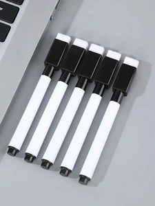 25 Buah Spidol Penghapus Kering Hitam dengan Tutup Penghapus Papan Tulis Spidol Penghapus Kering Mini untuk Perlengkapan Kantor Sekolah 8 alat tulis mini penjualan terbaik - №