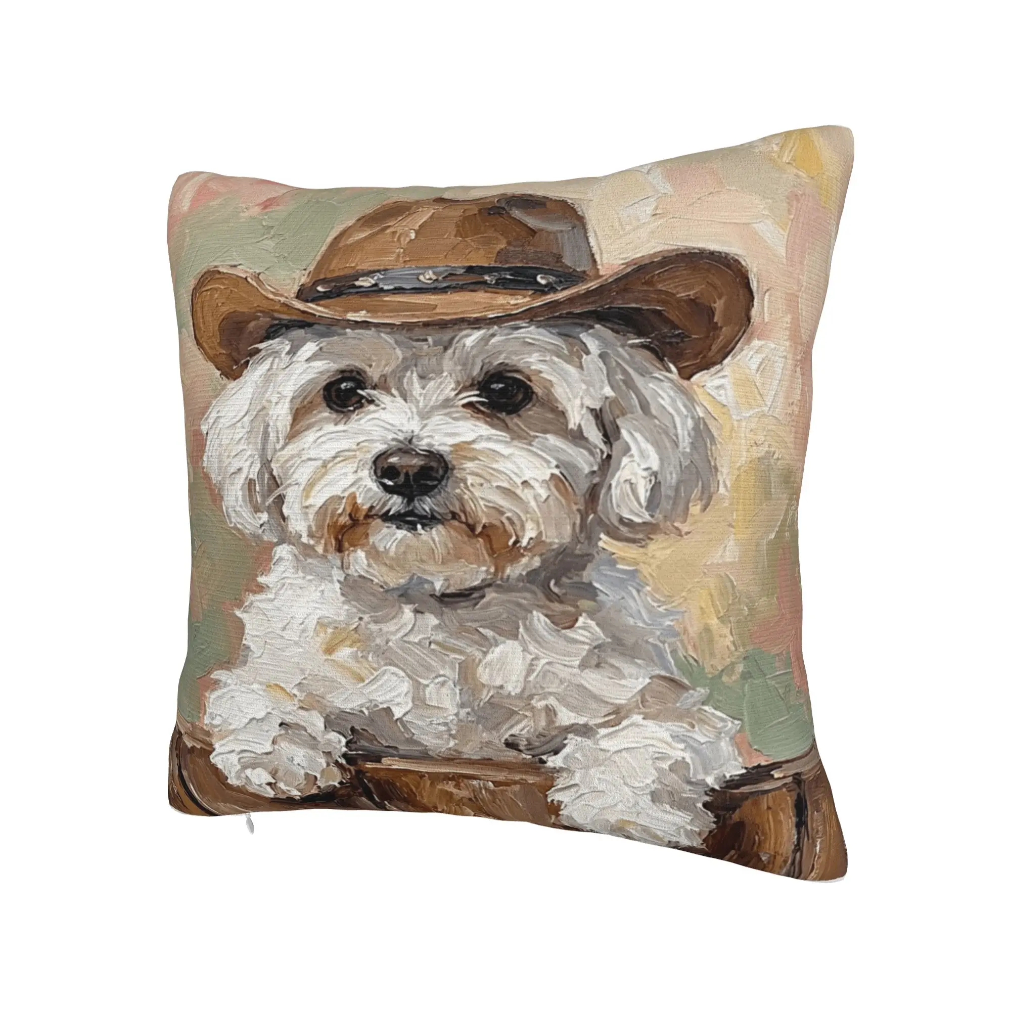 Cute Bichon Frise Pillow Case  Design Pillow Cover Novelty Cushion Cover For Office Car Home Decor