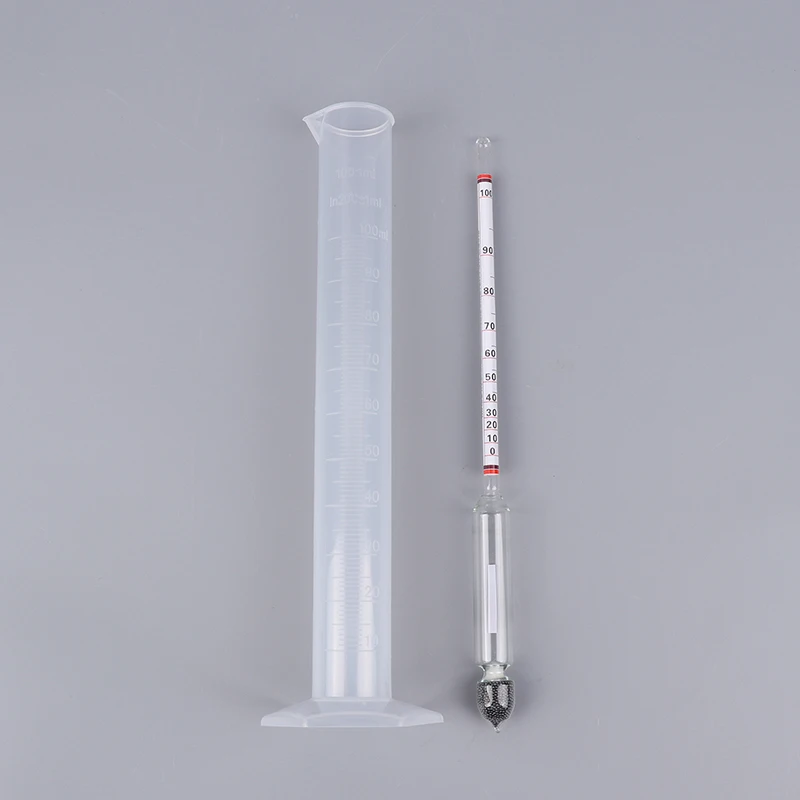 

1Set Hydrometer Tester Vintage Measuring Bottle Set Tools Alcoholmeter Wine Concentration Meter 0-100 Hydrometer