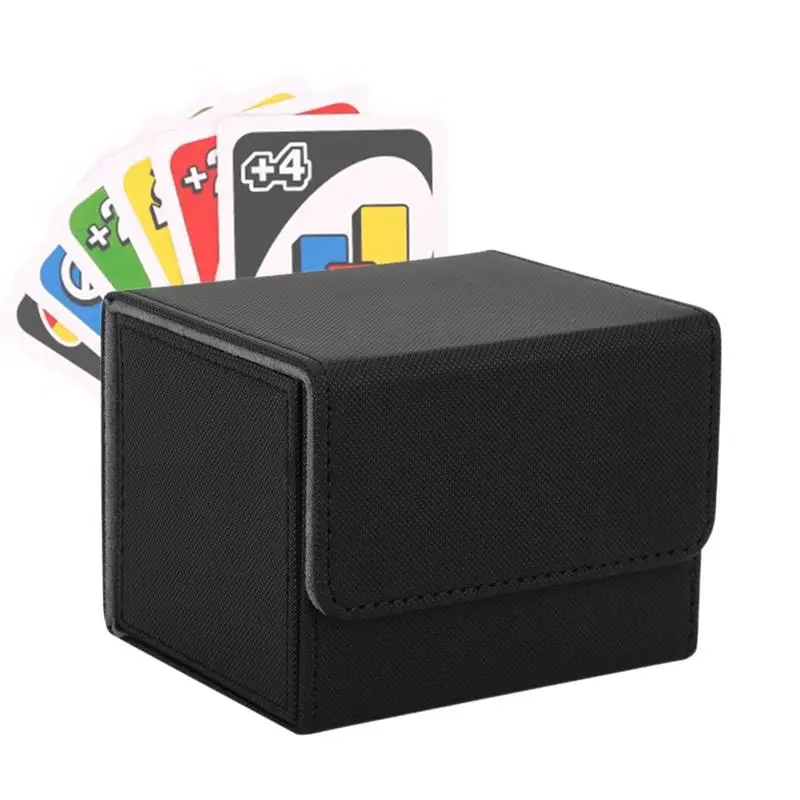 

Trading Card Case Magnetic Game Card Storage Organizer Case PU Leather 100+ Cards Card storage Holder Deck Card Box kids gift