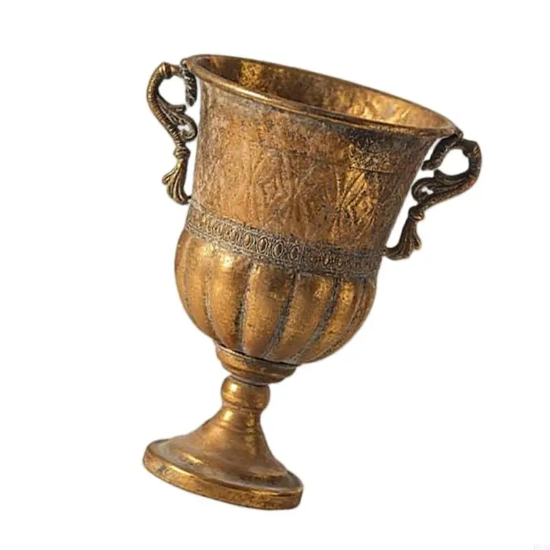 Metall-Urnen-Pflanzgefäß, Bronze, klassische antike Eisen-Pflanztöpfe, dekorative rustikale Blumentöpfe für Terrassen – Detail 9