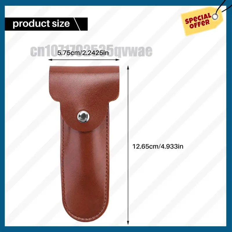 -A89Z Navalha Caso Suporte de Viagem Manual Duplo Borda Navalhas de Segurança Recipiente Bolsa de Couro PU