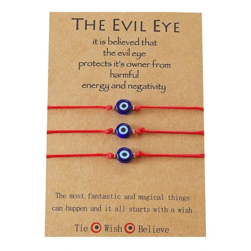 F2TD 3Pcs/6Pcs Lucky for Evil Eye Bracelets for Women Handmade Braided Red Rope Lucky Jewelry Friendship Bracelets