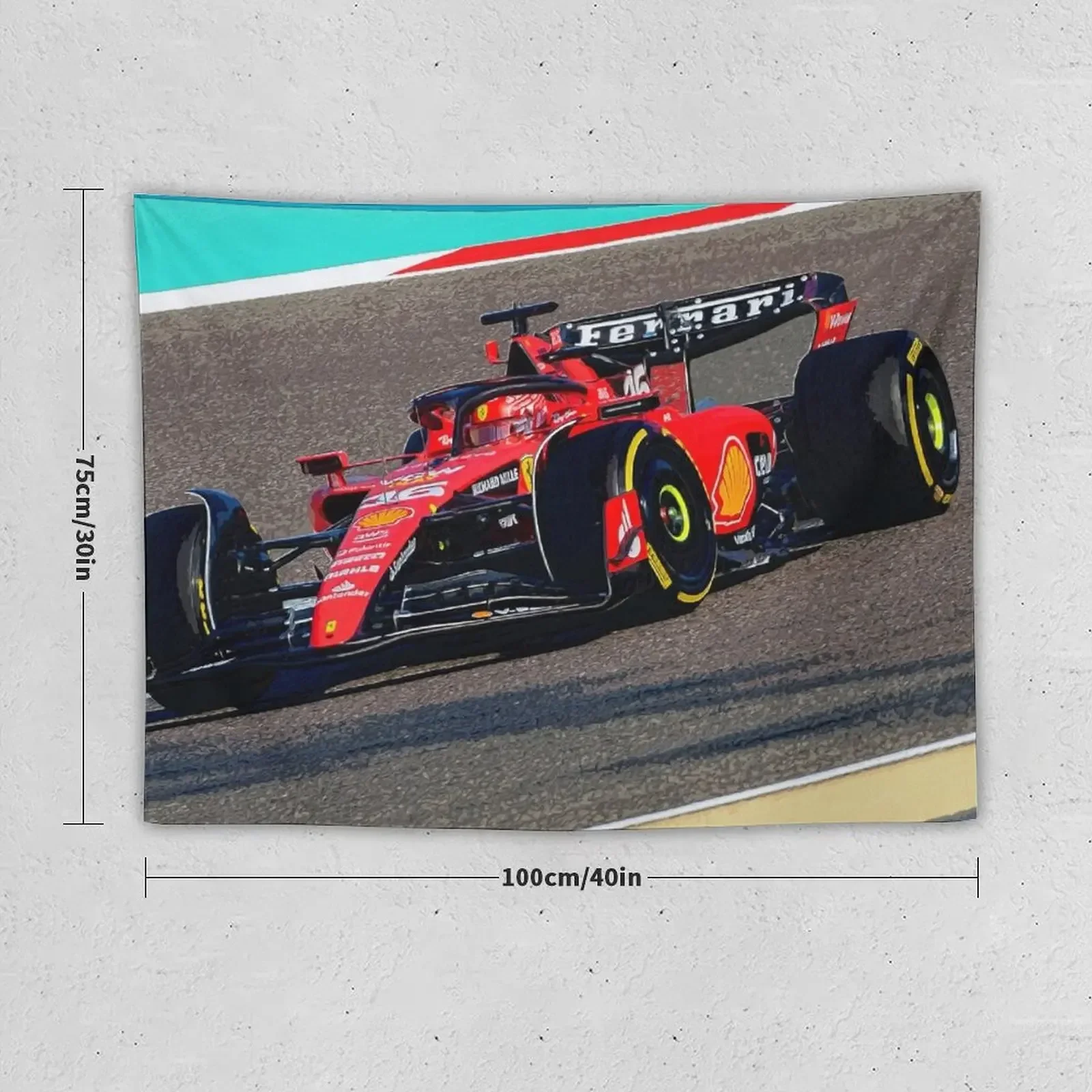 Charles Leclerc at the 2023 Bahrain Grand Prix Tapestry Wall Decoration Wallpaper Bedroom Room Decorations Aesthetics Tapestry