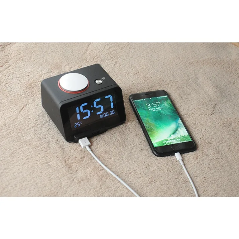 C1 Silent Alarm Clock LED Display Thermometer Big Bell Snooze Function Luminous Design Bedside Night Use view 5