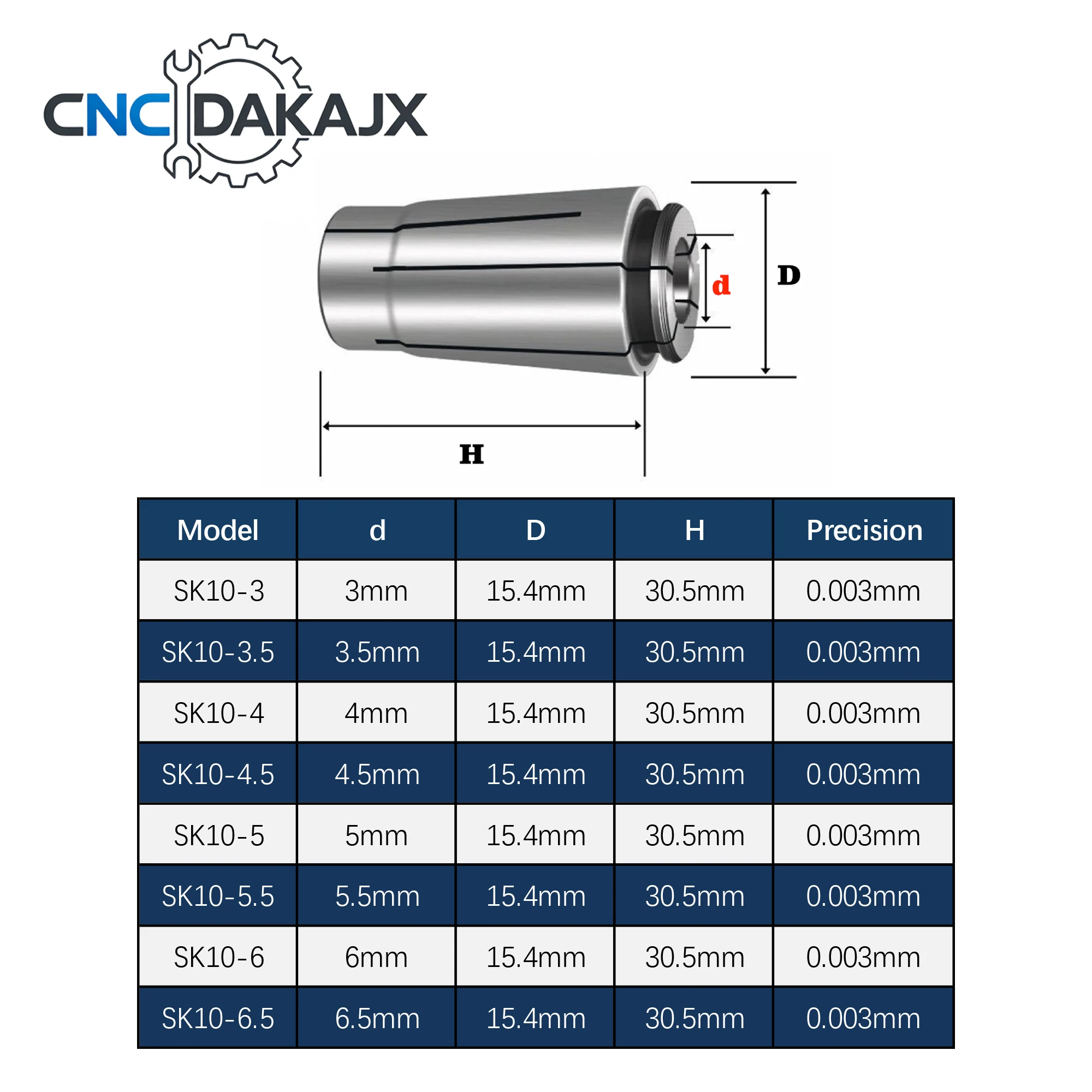 AAA UP SK10 Slim Spring Collet 0.005mm Runout 1-10mm Clamping Range CNC Lathe Router Milling Tool Holder Spare Parts
