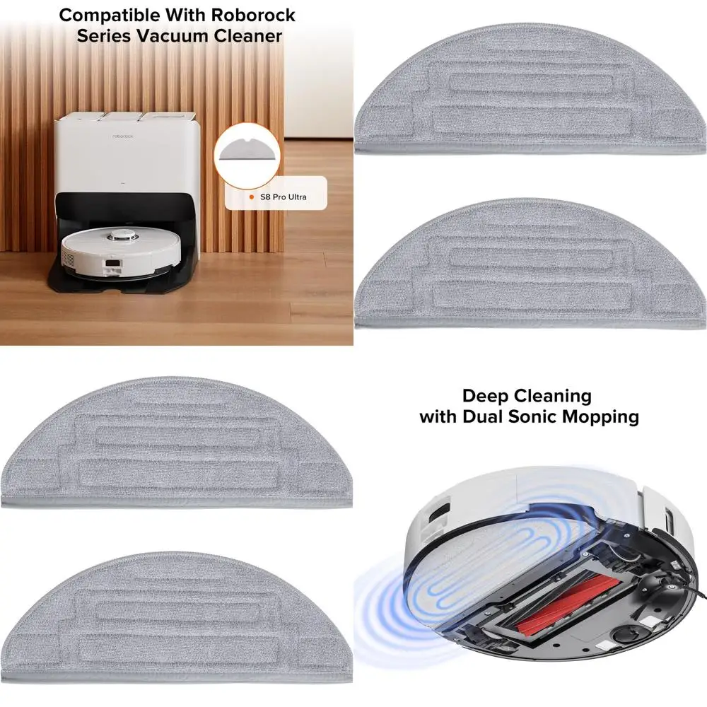 

Replacement Mop Pads for S8 Pro Ultra Robot Vacuum, 2-Pack Microfiber Cloths with Dual Sonic Vibrations