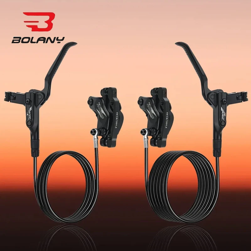 

BOLANY 4 - Piston Hydraulic Disc Brake Set: Front & Rear, 160mm Caliper, 830mm/1620mm Oil Pressure for MTBs