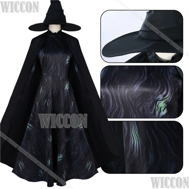 Glinda Elphaba Wicked Galinda  Cosplay Costume Prop Black Blonde Wig Witch Pink Dress Black Suit Women Girl Holloween Customized