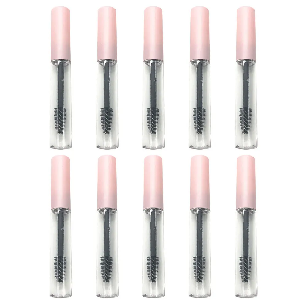 10 pçs garrafas de rímel premium lavável vazio tubos de brilho labial portátil conjunto recipiente delineador para maquiagem kits diy rosa