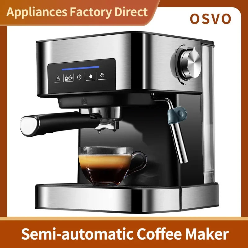 Semi Automatic High-pressure Steam One Click Coffee Machine Stainless Steel 20BAR High Pressure Extraction