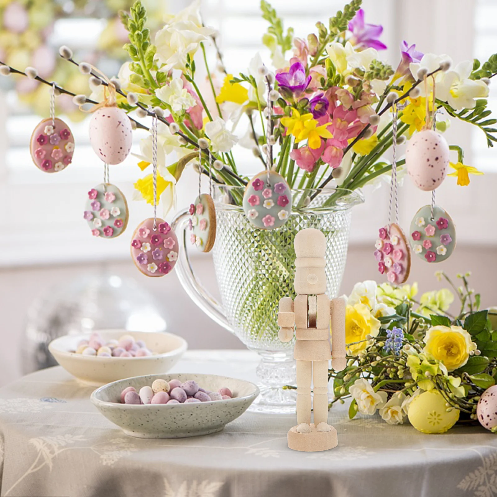 

Wooden Walnut Soldier Nutcracker Unpainted DIY Ornament Desktop Mini Figure for Party Home Office Decoration Nutcracker Figures