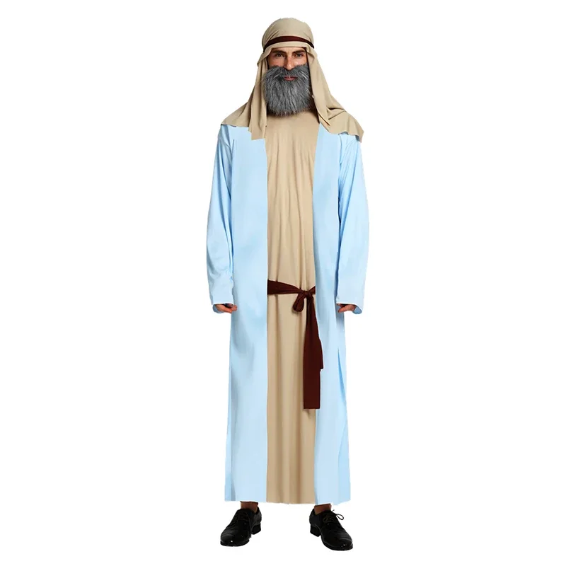 Arabic Clothing Muslim Costumes Adult Men Arab King Dubai Prince Cosplay Robe Carnival Masquerade Party Arab Prince Chief Boys