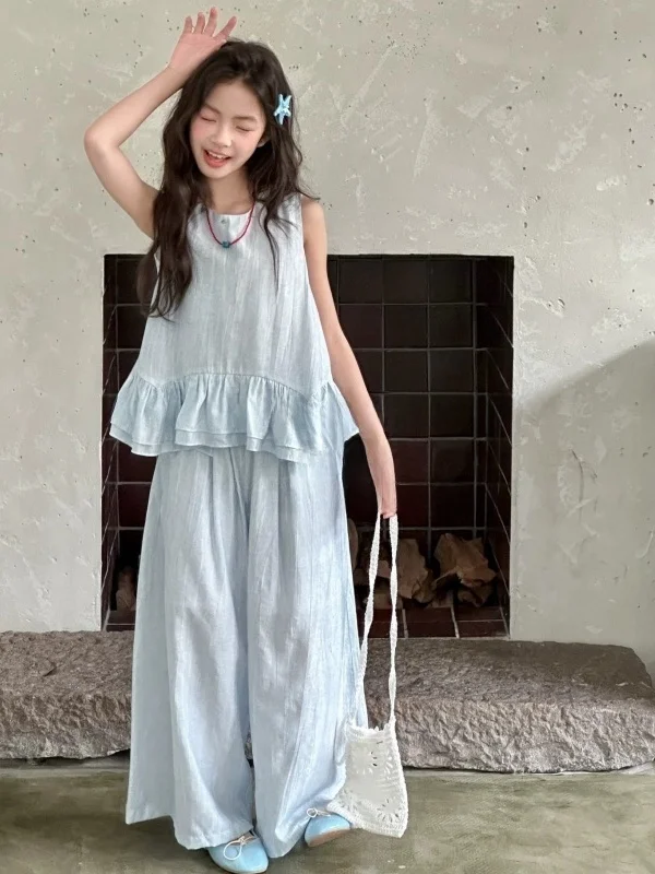 boraqin-completo-estivo-per-bambini-stile-coreano-gilet-tinta-unita-con-bordo-in-pizzo-e-pantaloni-a-gamba-larga-set-due-pezzi-traspirante-lavabile-in-lavatrice