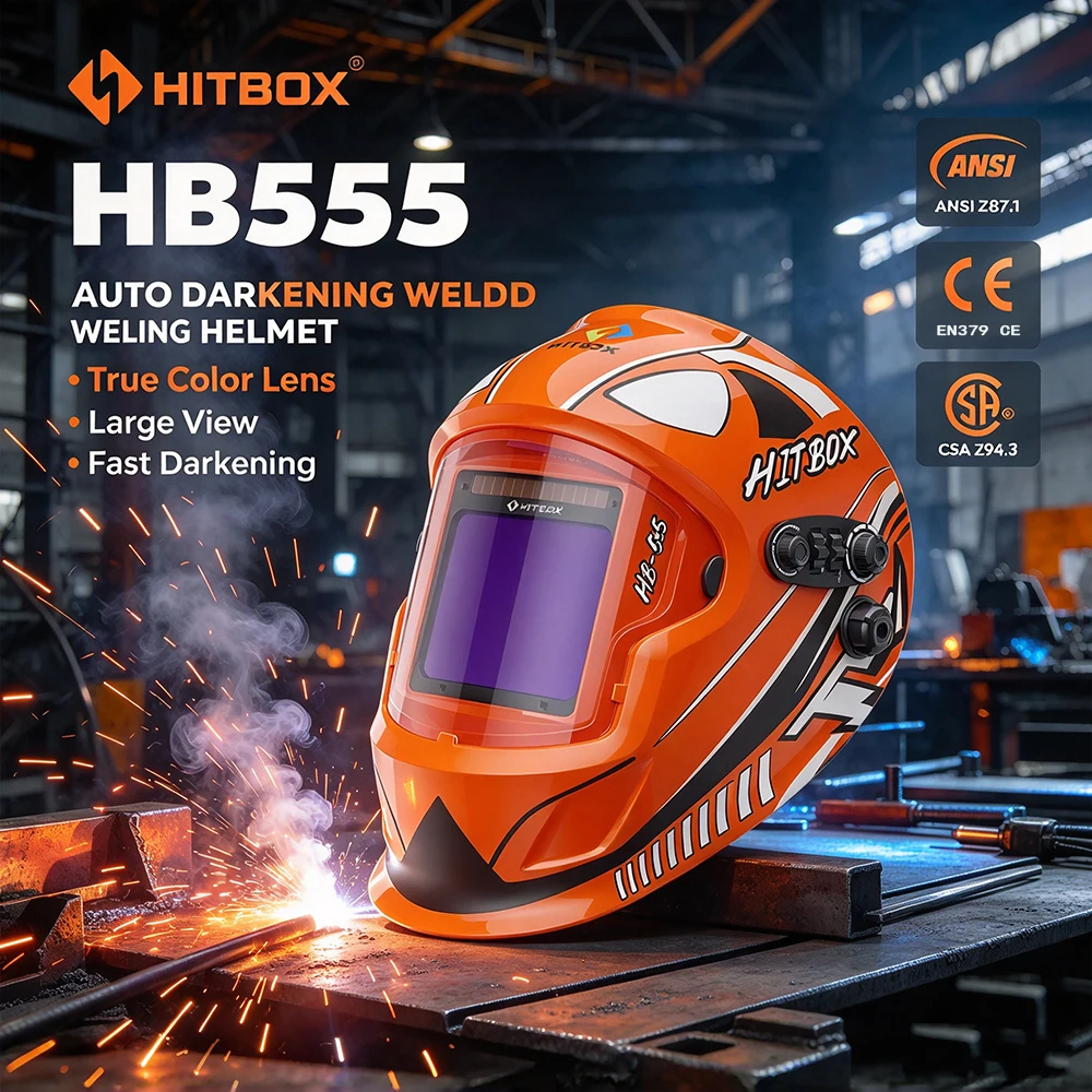 HITBOX Welder Mask HB555 Welding Helmet Auto Darkening 3.94