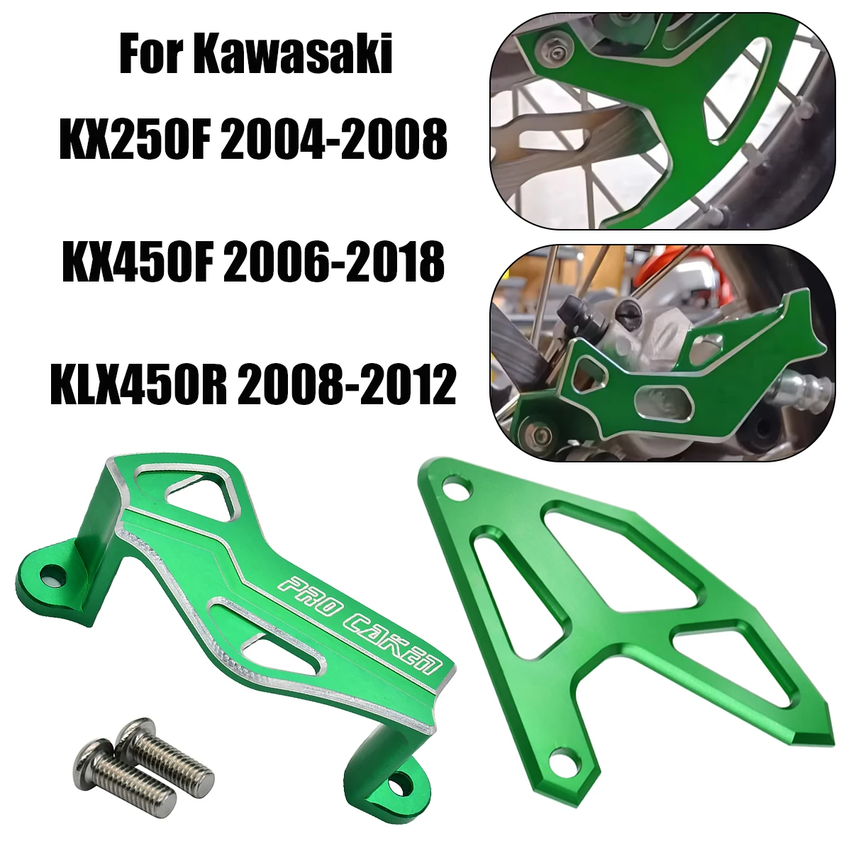 Rear Brake Disc And Brake Caliper Guard Protector For Kawasaki Motorcycle KX250F KX450F KLX450R KX 250F 450F KLX 450R 2004-2023