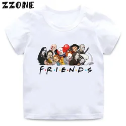 Horror Killer Friends Michael Myers Jason Graphic Kids T-Shirts Baby Girls Clothes Halloween Boys T shirt Children Tops,HKP5466