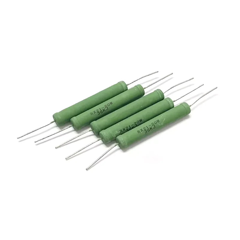10PCS RX21 20W Wirewound Resistor 0.1Ω–10KΩ High Power Cement Resistor image 4