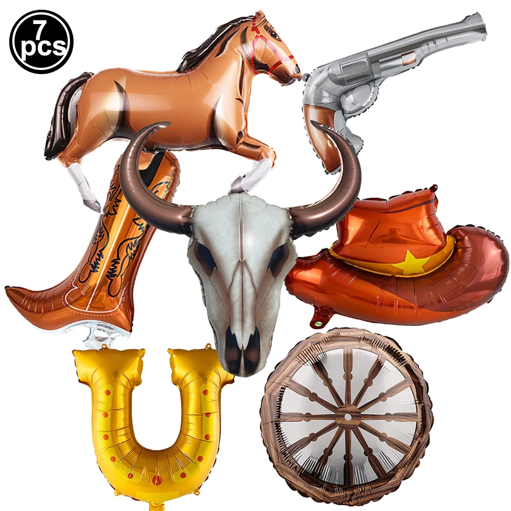 Western Cowboy Thema Einweg Geschirr Teller Tasse Serviette Tablett Kuchen Topper Jungen Pferderennen Geburtstag Party Dekor – Detail 3