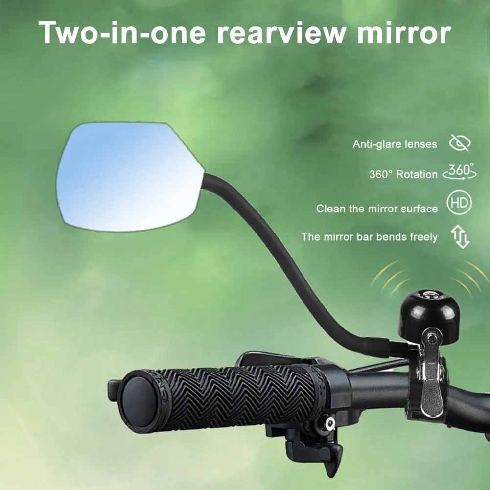 

2-In-1 Bicycle Rearview Mirror with High Decibel Bell Adjustable MTB Road Bike Rearview Mirror with Alarm Bell Bike Accessories