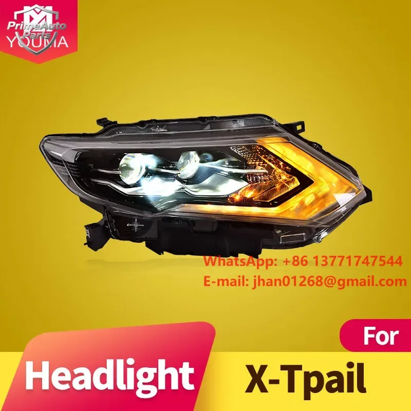 Car Styg Head Lamp for Nissan X-TRAIL 2017-2020 Headlight LED DRL Projector Lens Dynamic Auto Accessories