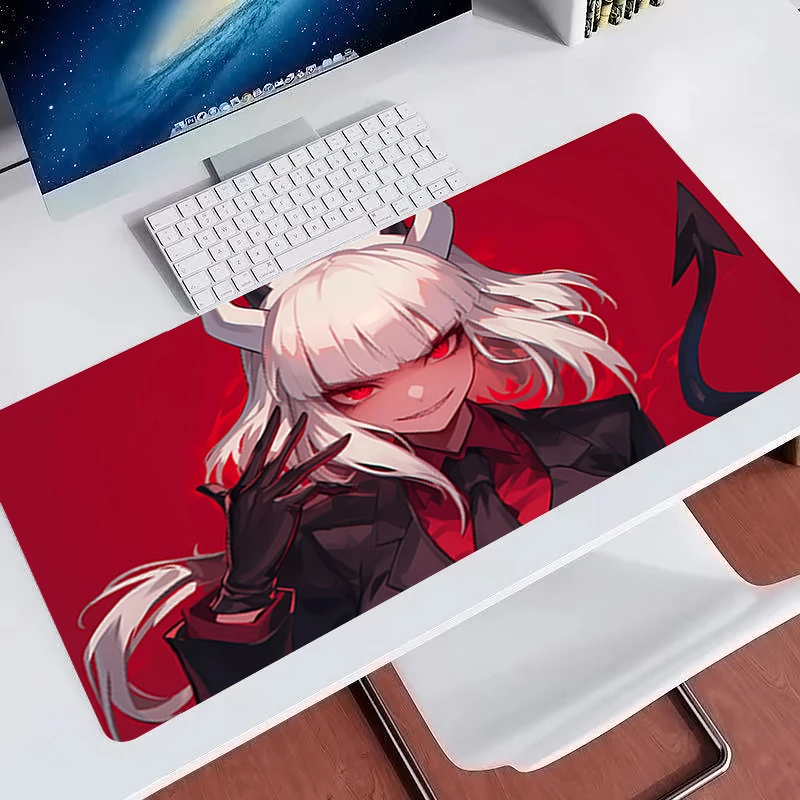 Cool Mouse Pad Anime Gaming Accessories Lock Edge Professional Keyboard Desk Mat H-helltaker Gothic Devil Horn Design mousepad