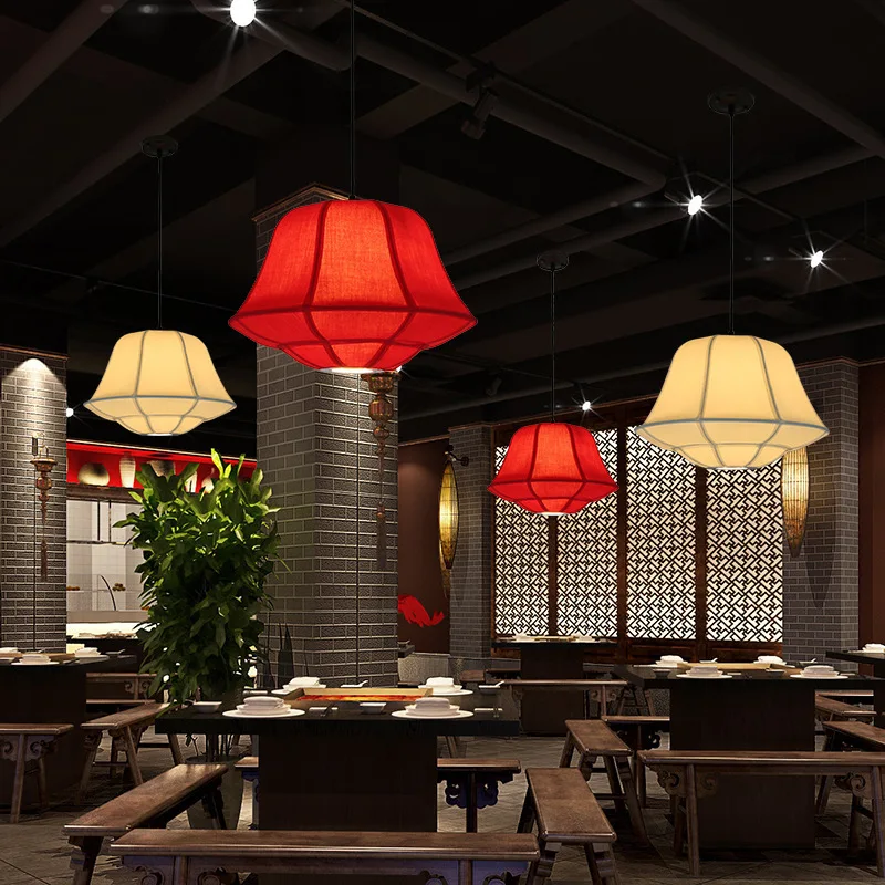 New Chinese wrought iron sheepskin lanterns, chandeliers, spotlights, aisle lights