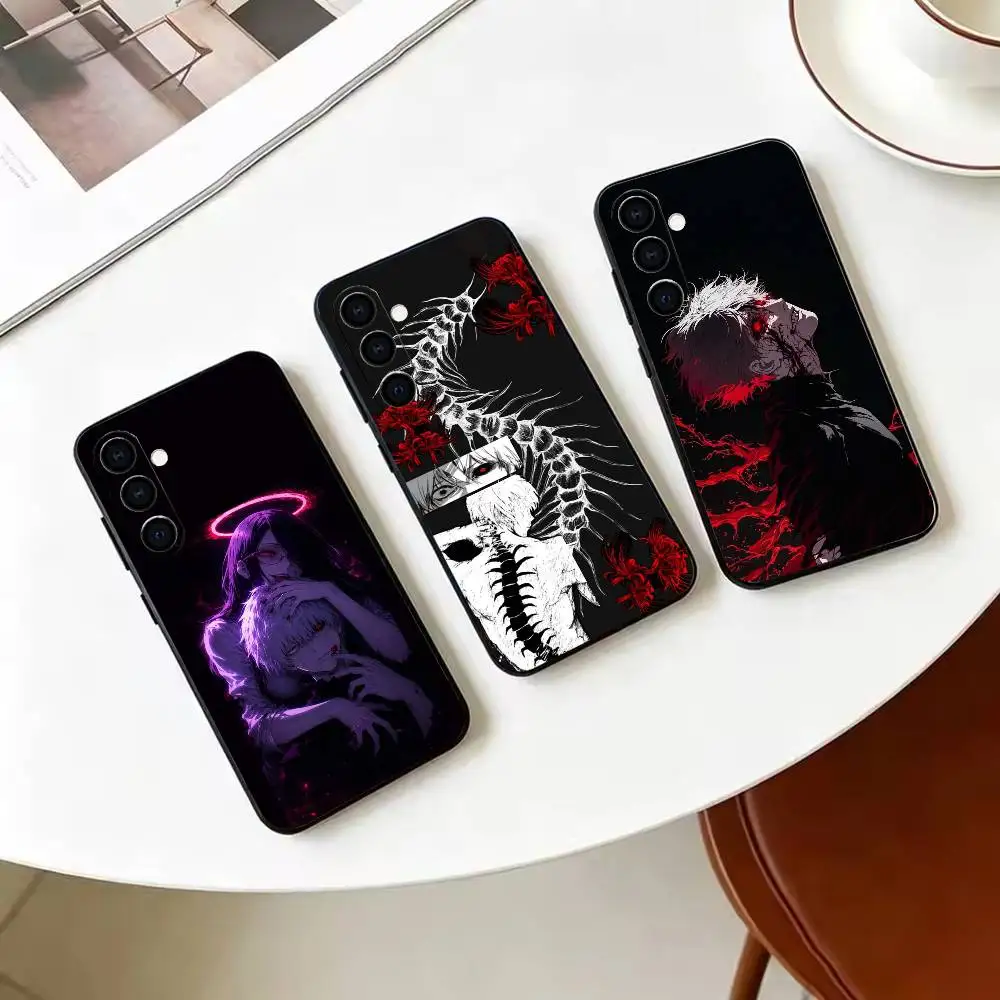 Anime Tokyo Ghoul Ken Kaneki  Soft Silicone phone Case for Samsung Galaxy A73//A72/A70/A53/A52/A51 - Black