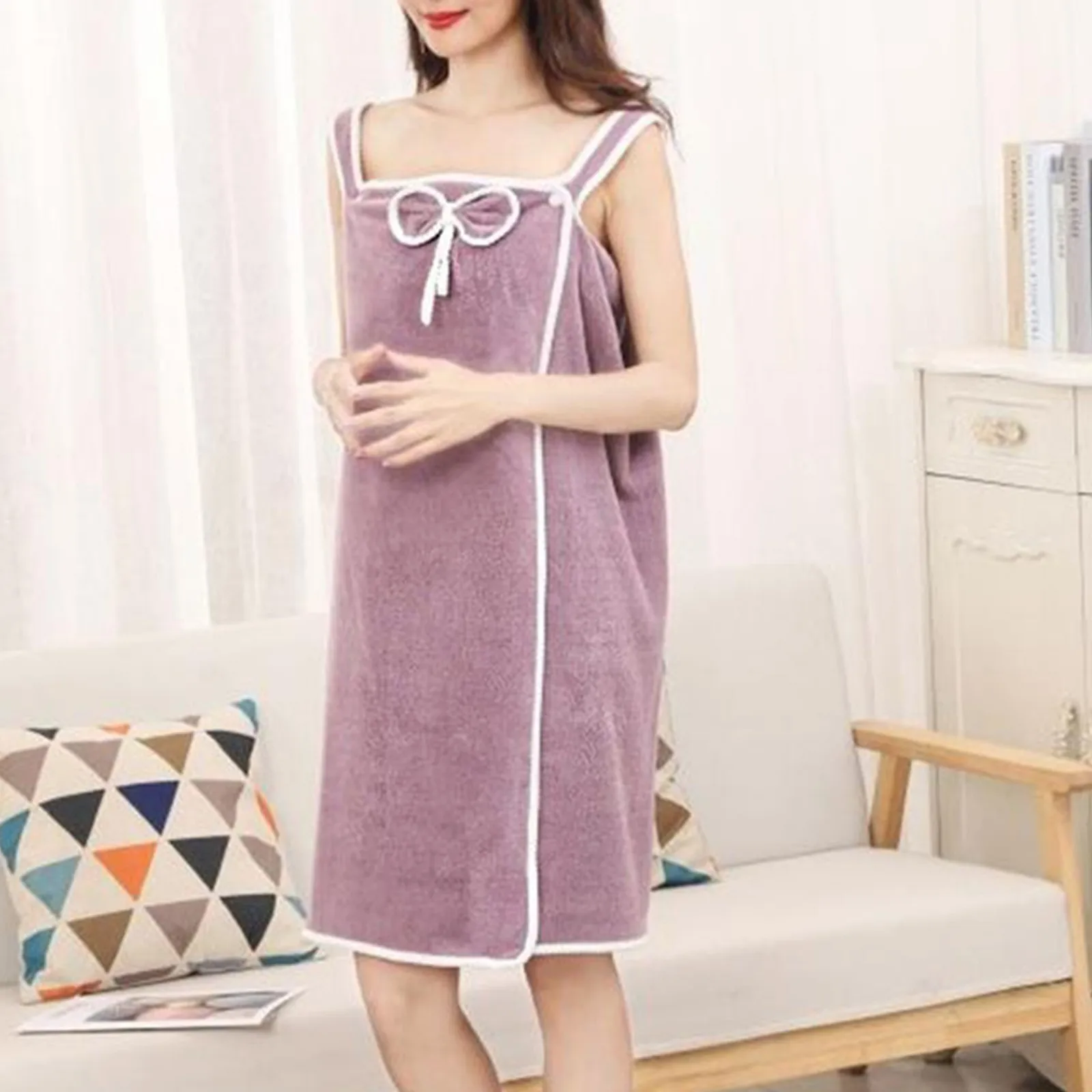 Wearable Bathrobe Woman Coral Velvet Shower Skirt Quick Drying Beauty Salon Spa Bathrobes Female Soft Warm Bath Towel Homewear