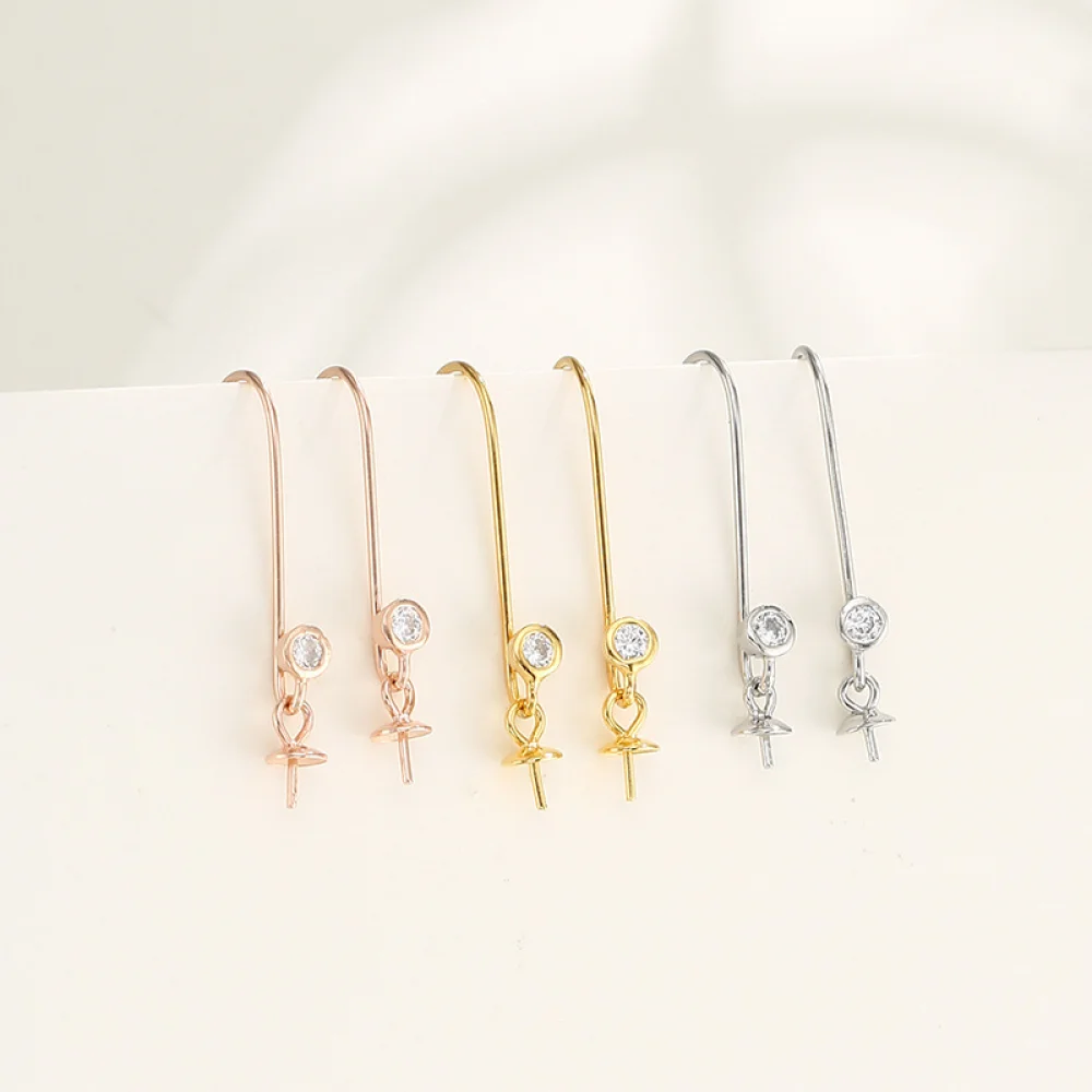 2 Pairs 925 Sterling Silver Earring Components Hooks Fashion Earrings Hooks Accessories Jewelry Making DIY Earrings For Women