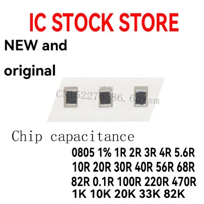 5000PCS Resistor SMD de Alta Precisão 0805 1% 1R 2R 3R 4R 5.6R 10R 20R 30R 40R 56R 68R 82R 0.1R 100R 220R 470R 1K 10K 20K 33K 82K