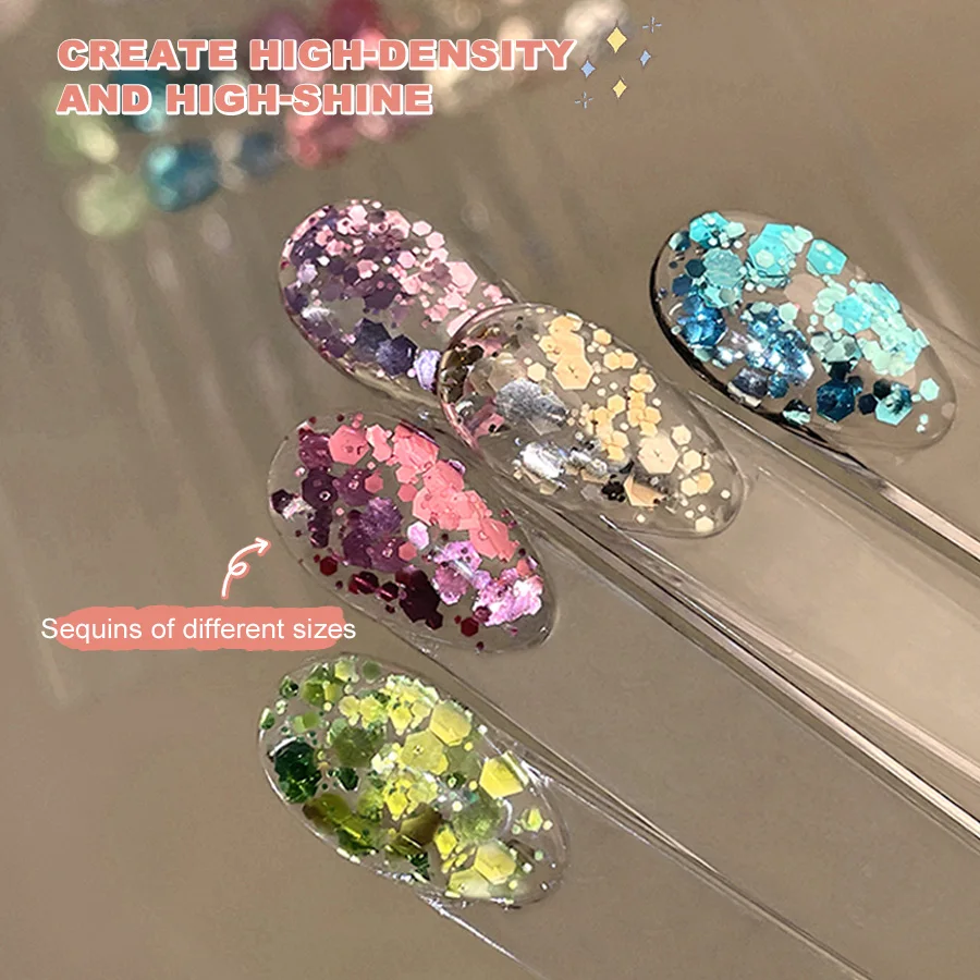 

Kaniu 5g Shining Sequins Nail Gel Nail Polish Glitter Nail Gel Varnish Semi Permanent Soak Off UV LED Gel Nail Art Manicure
