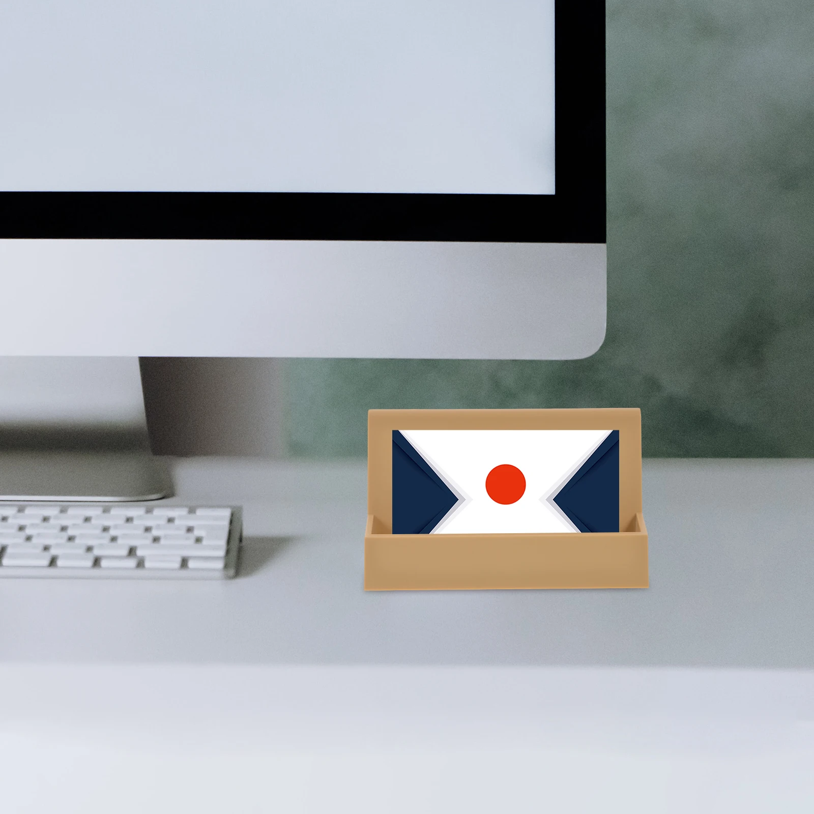 Storage Box Business Card Display Stand Man Holder for Desk Office Organizer Rack