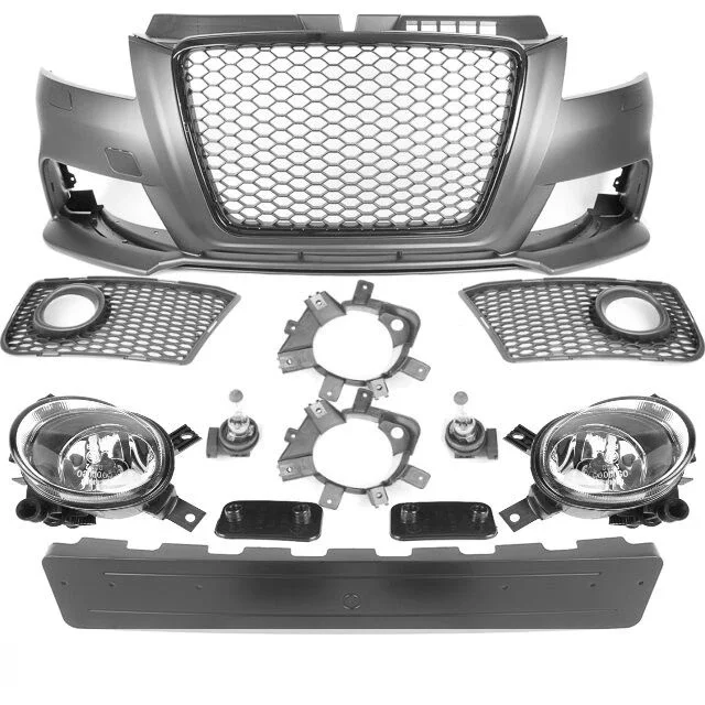 

Original Front bumper made of ABS +Equipment fits on Audi A5 11-16 RS5 RS3 2008-2012 A3 8P 8PA S3 +grill chrome/ black 03-08