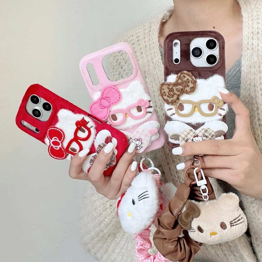 

Fashion Fluffy fur Angel Wings doll lanyard Phone Case For Iphone 17 16 15 14 13 Pro Max Winter Plush Mobile Phone Shell Gift﻿﻿